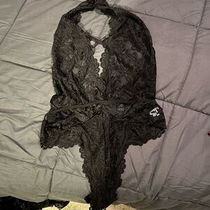 Elegant Black Lace Bodysuit